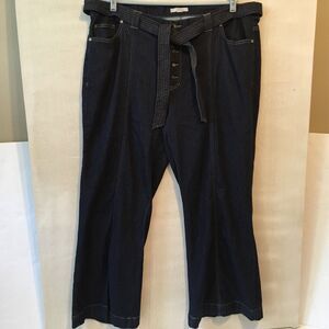 woman within jeans 22w button fly belted flare